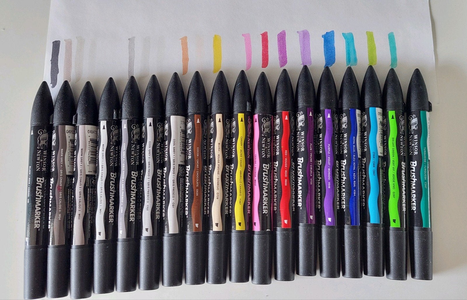 19x Winsor & Newton Brushmarker (alcoholstift), Ophalen of Verzenden, Gebruikt, Potlood of Stift