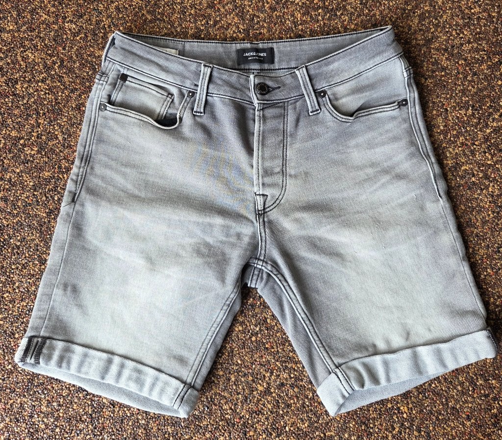 Jack & Jones Denim short korte broek mt S, Kinderen en Baby's, Kinderkleding | Maat 176, Broek, Gebruikt, Ophalen of Verzenden