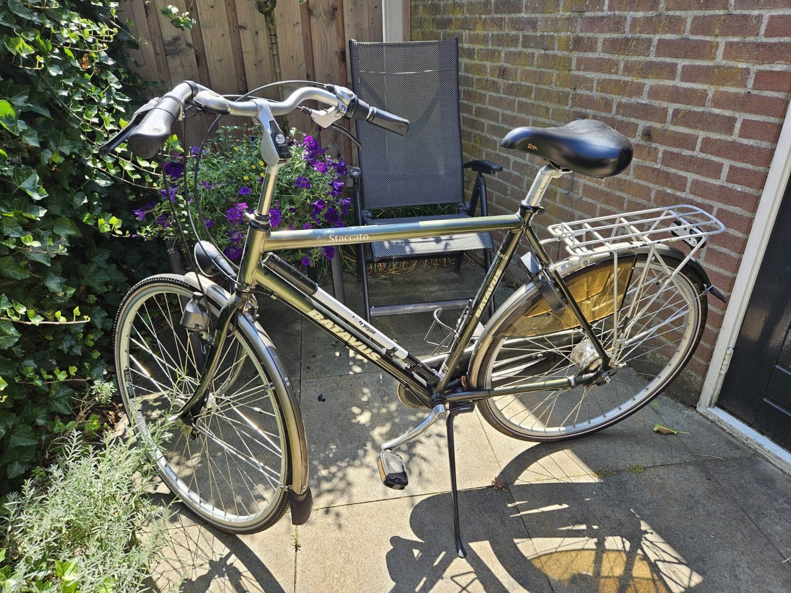 Batavus Staccato herenfiets - groen, 57 cm, 7 versnellingen, Ophalen, Minder dan 10 versnellingen, Gebruikt, Batavus
