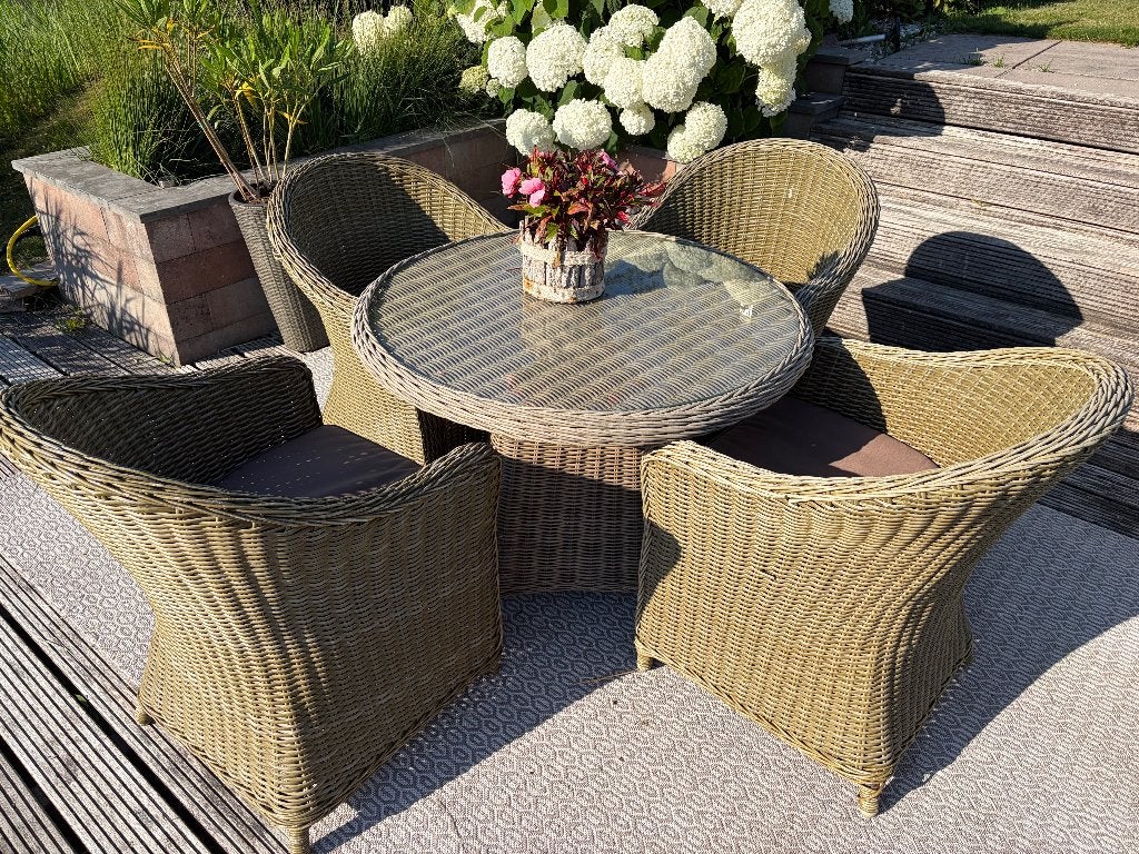 Tuinset, Ophalen, 4 zitplaatsen, Gebruikt, Rotan