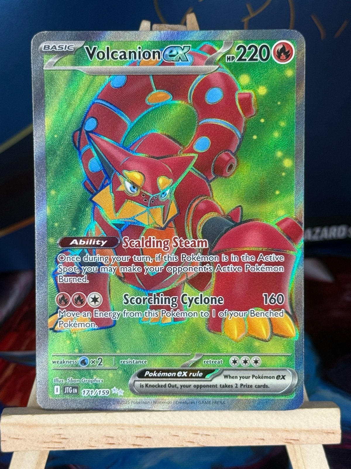 Volcanion ex #171 | Pokemon Journey Together, Ophalen of Verzenden, Zo goed als nieuw, Losse kaart, Foil