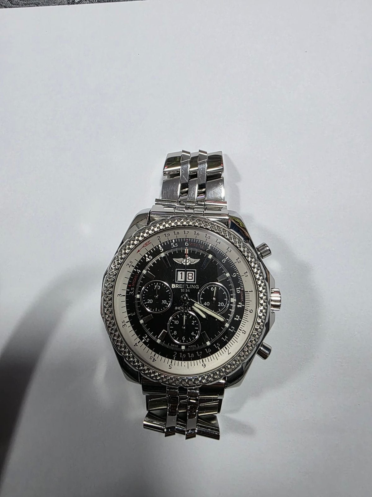 Orginele Breitling bentley 6.75, Ophalen of Verzenden, Staal, Polshorloge, Overige merken