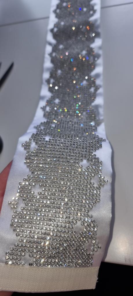 Handgemaakte riem centuur middel strass trouwjurk diamanten, Ophalen of Verzenden, Nieuw, Wit, Trouwjurk