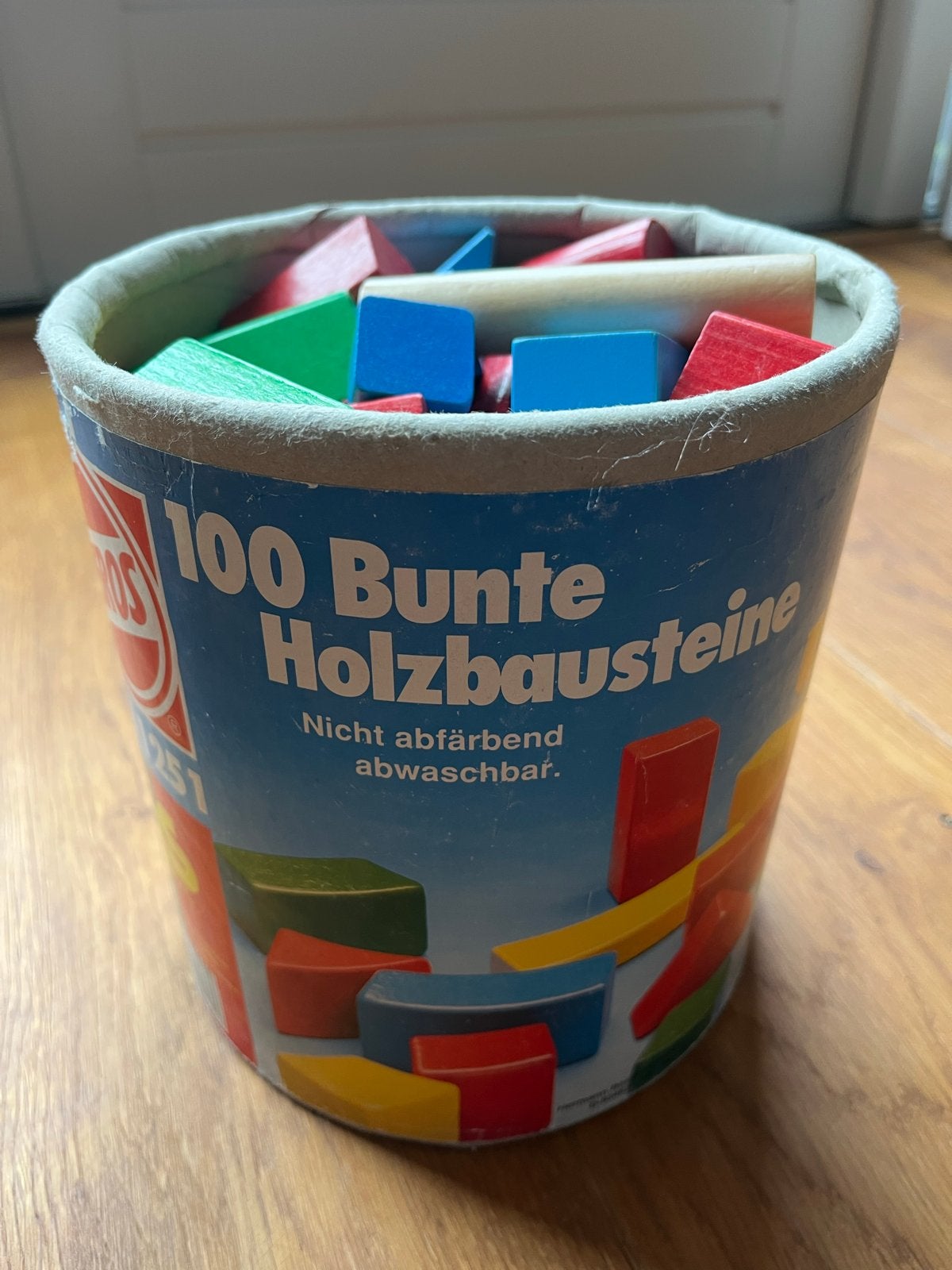 100 Kleurrijke Houten Bouwstenen van Heros, Ophalen of Verzenden, Gebruikt, Overige merken