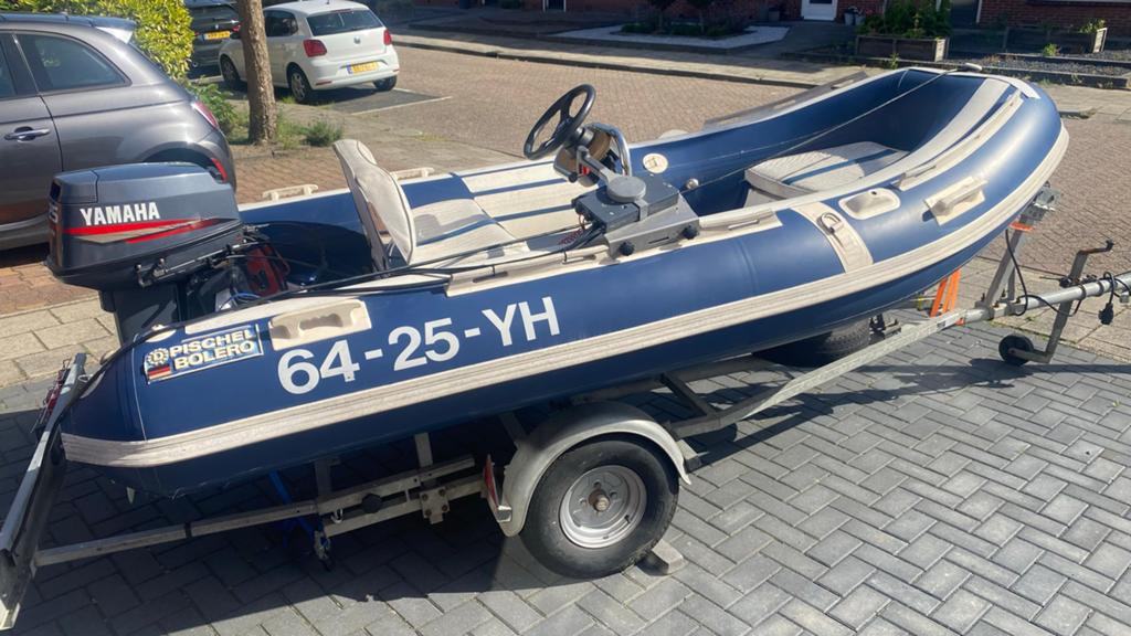 Pischel Bolero Rib 365 - hypalon - Yamaha 25 pk Autolube, Watersport en Boten, Rubberboten, Yamaha, Ophalen, Polyester/glasvezel