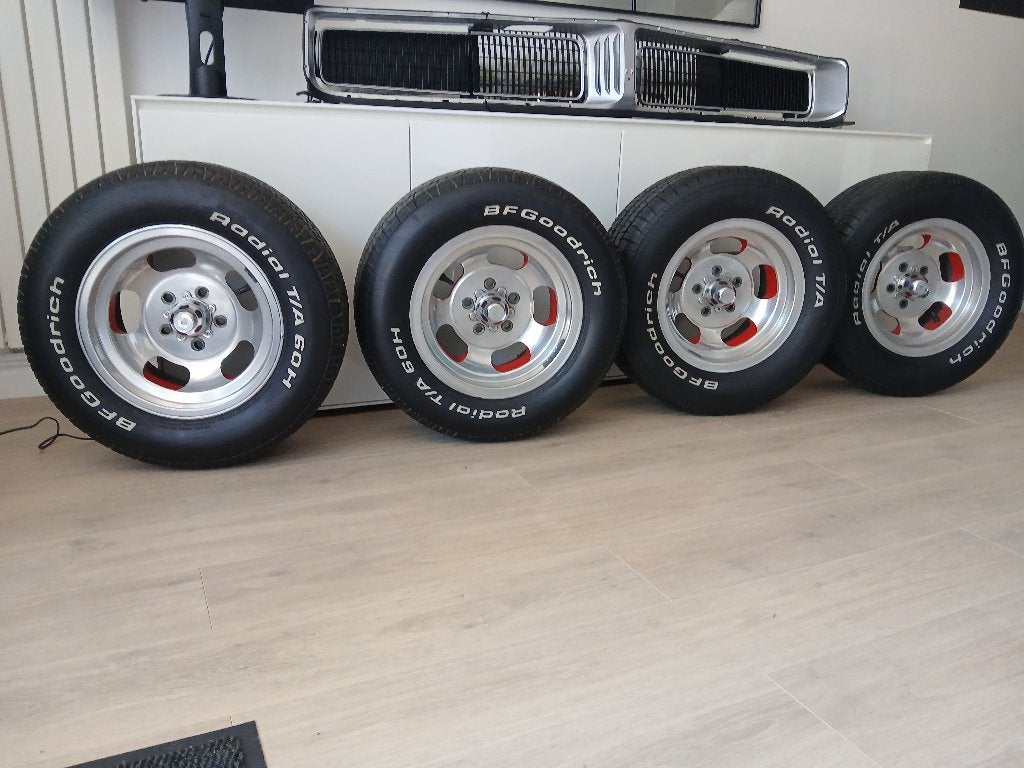 7 SETS MUSTANG CHEVY USA Velgen 5x4,5 WOLFRACE 12j 5x4,75, Auto-onderdelen, Ophalen, Gebruikt, 15 inch, 295 mm