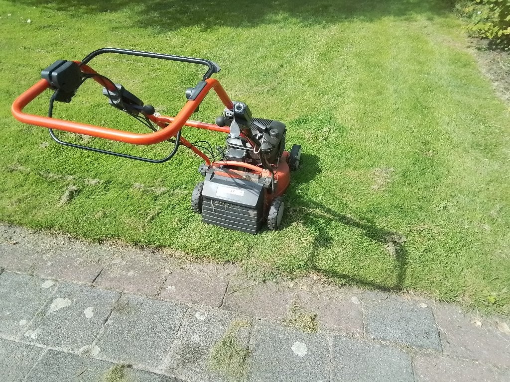 Grasmaaier, Tuin en Terras, Grasmaaiers, Cirkelmaaier, Gebruikt, Versnellingen, Benzine-grasmaaier