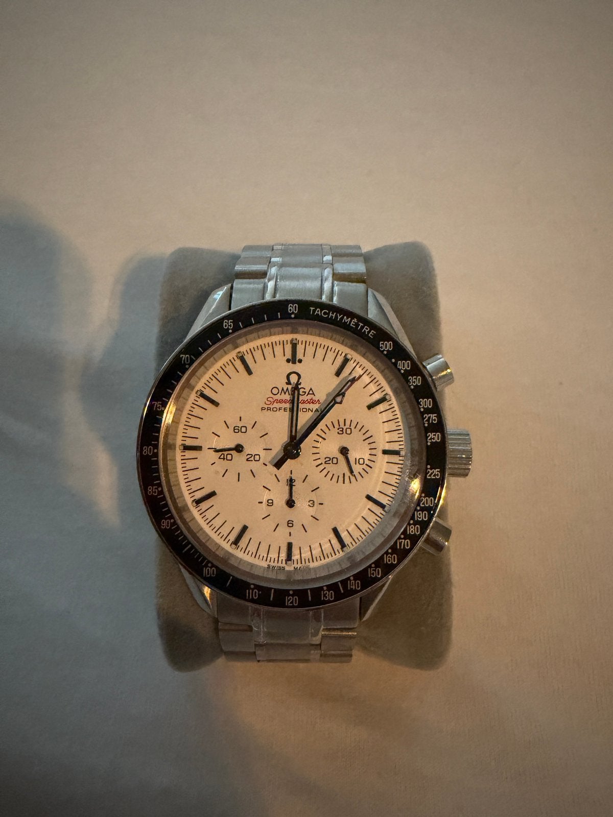 Omega speedmaster white, Ophalen of Verzenden, Zo goed als nieuw, Staal, Omega