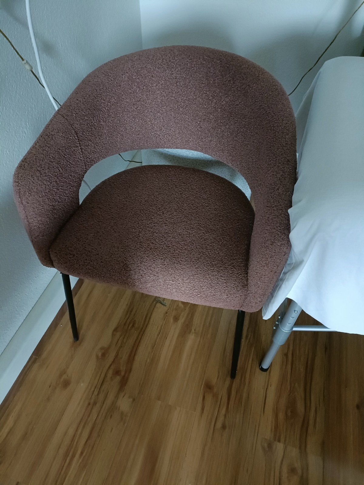Moderne fauteuil in teddy stof - Bruin, Ophalen, Bruin, Zo goed als nieuw, Eén