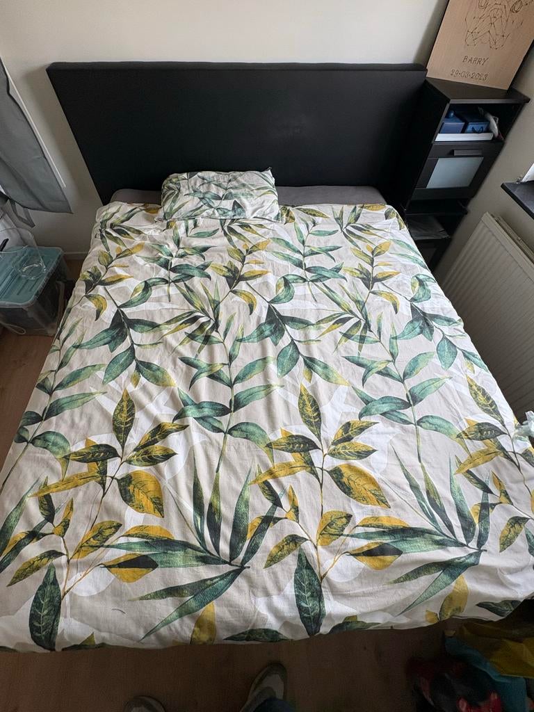 Tweepersoonsbed 160x200 met matras, Ophalen, Gebruikt, Zwart, Tweepersoons
