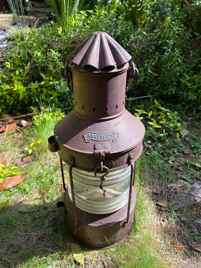 Antiek Ankerlicht - Maritieme Scheepslamp, Ophalen