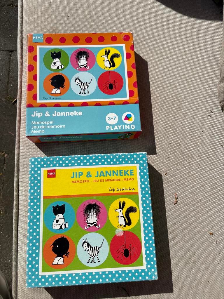 Jip & Janneke Memospel HEMA - twee stuks, Een of twee spelers, Ophalen of Verzenden, Gebruikt