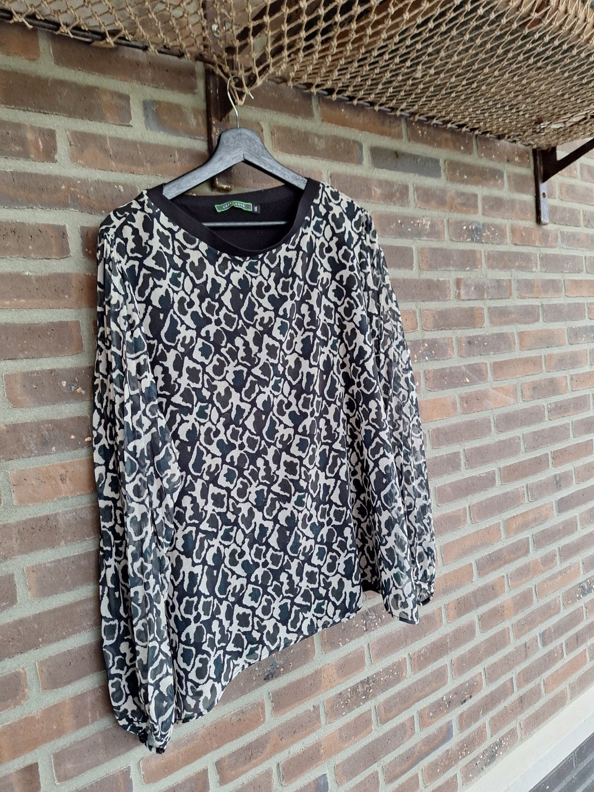 Lizzy & Coco Blouse met Luipaardprint - Maat XXL, Zwart, Maat 46/48 (XL) of groter, Ophalen of Verzenden, Lange mouw