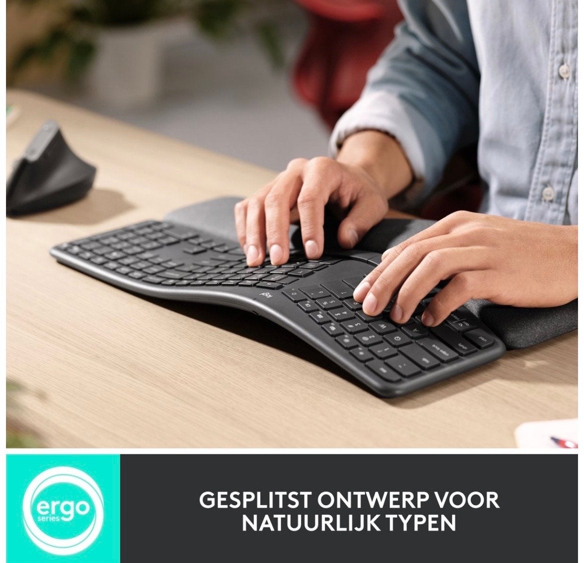 Logitech Ergo K860 Ergonomisch Draadloos Toetsenbord, Computers en Software, Gebruikt, Ophalen of Verzenden, Draadloos, Qwerty