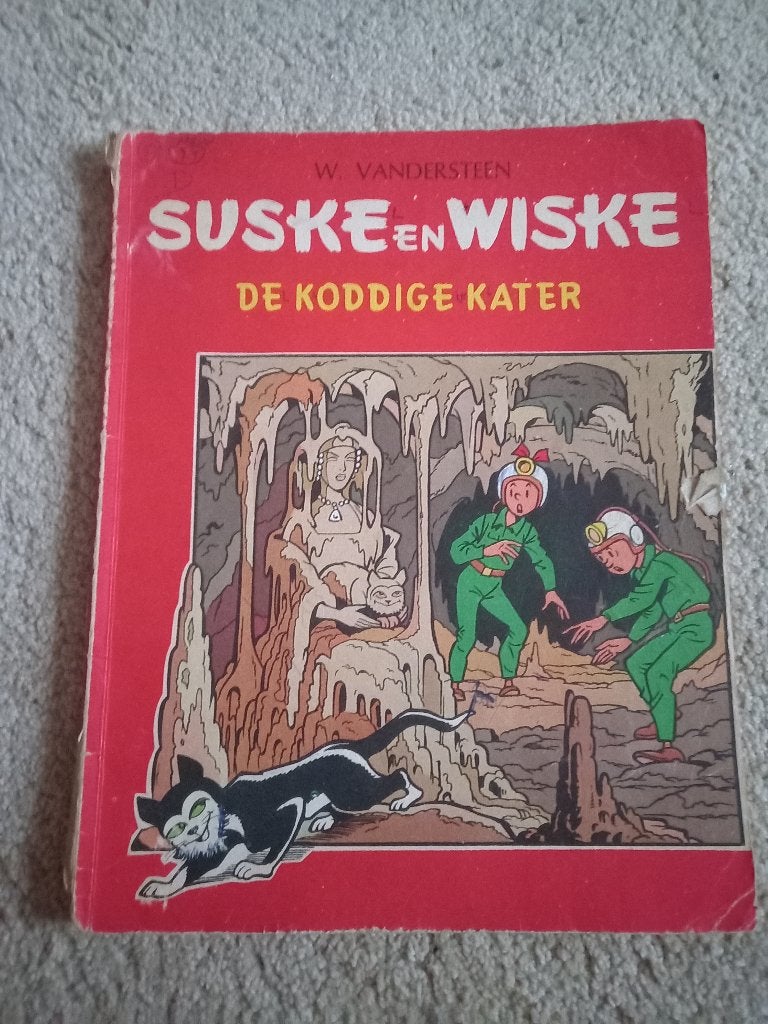 Suske en Wiske TG Gelijk 2 kleur(2)-De koddige kater 1e druk, Gelezen, Willy van der Steen., Eén stripboek, Ophalen of Verzenden