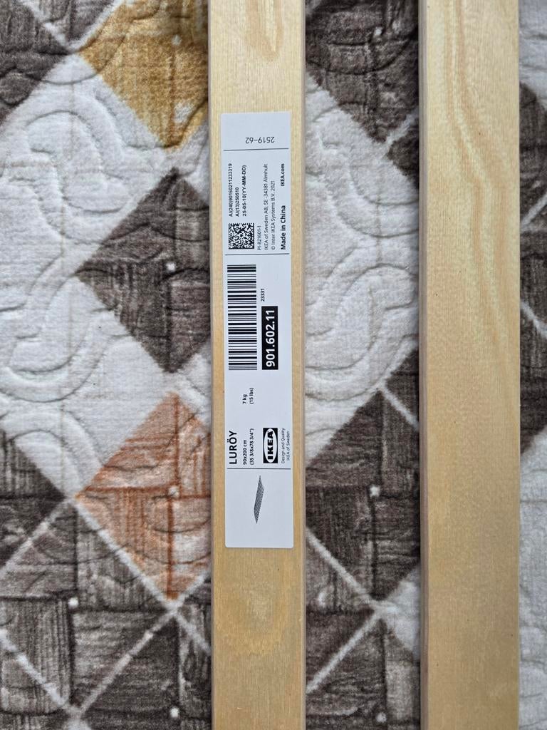 IKEA Luröy Lattenbodem 90x200 cm, Ophalen, 90 cm, Eenpersoons, Nieuw