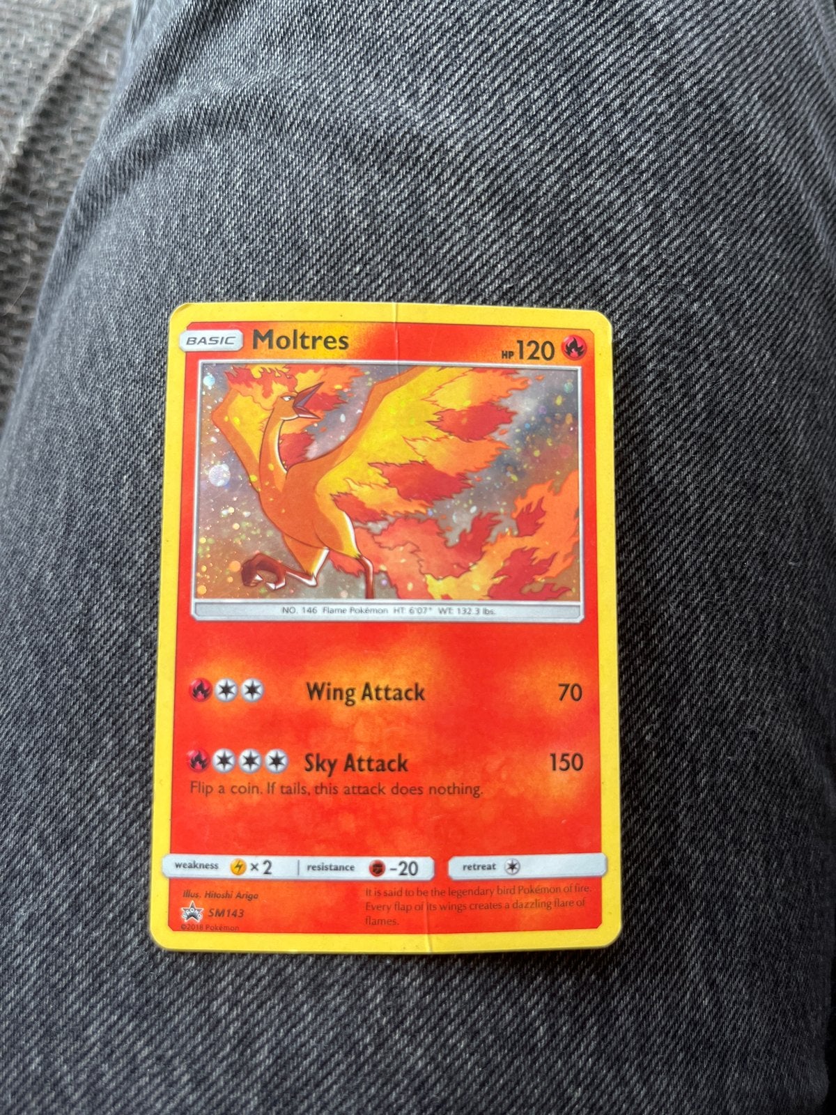 Moltres Pokémon kaart SM143 - Wing Attack Sky Attack, Verzenden, Gebruikt, Losse kaart