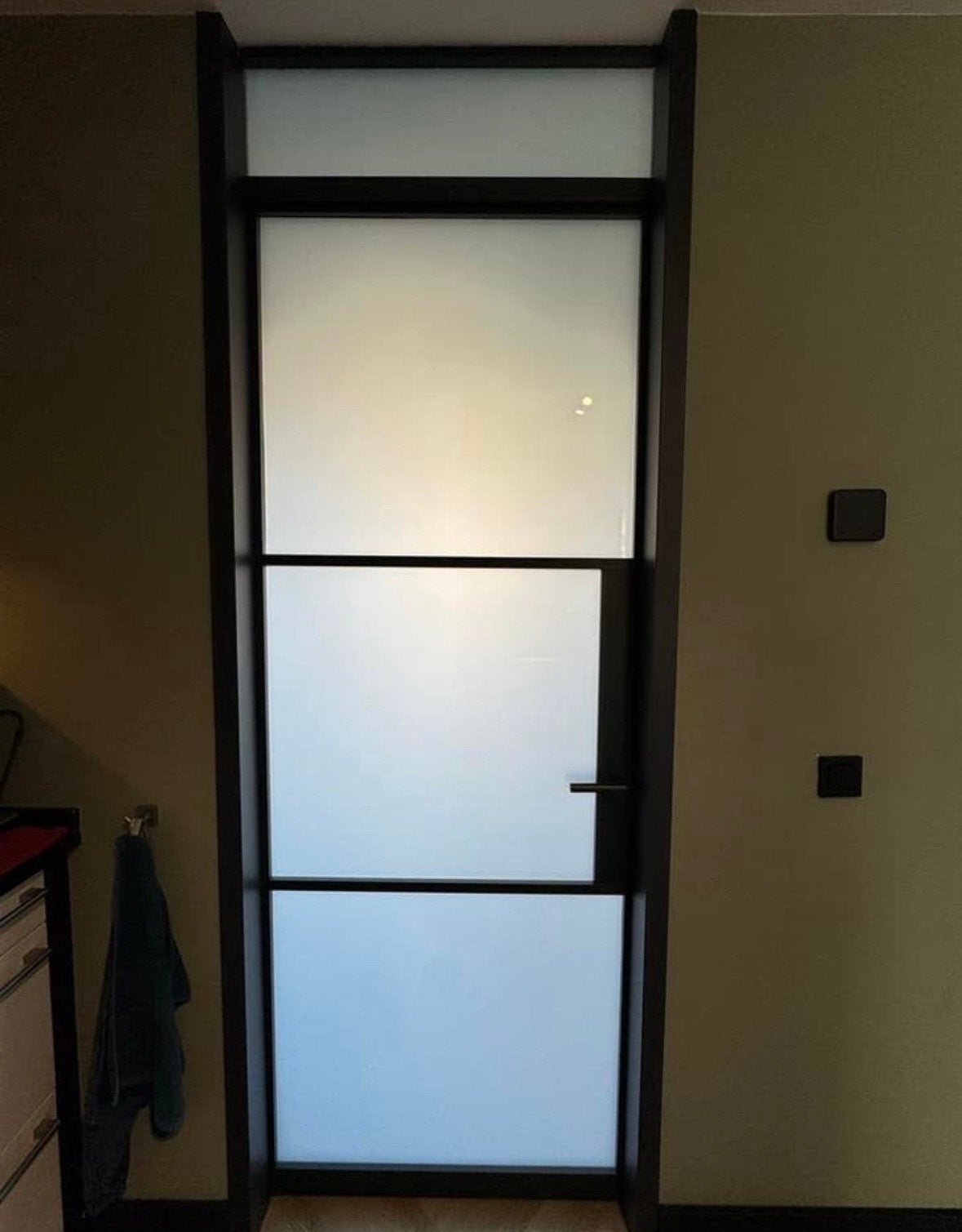 Moderne binnendeur met glas - Gewoongers, Ophalen, 80 tot 100 cm, 215 cm of meer, Binnendeur