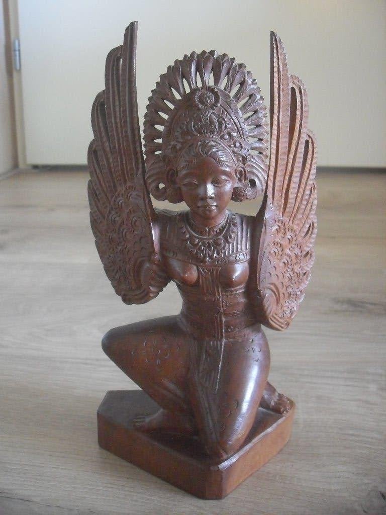 balinees art deco beeld legong danseres, Antiek en Kunst, Houtsnijwerk, Art deco, Ophalen of Verzenden, Handgemaakt