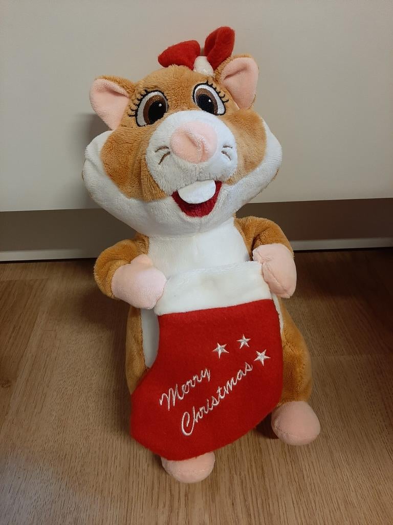 AH hamster knuffel kerst met sok, Ophalen of Verzenden, Overige typen