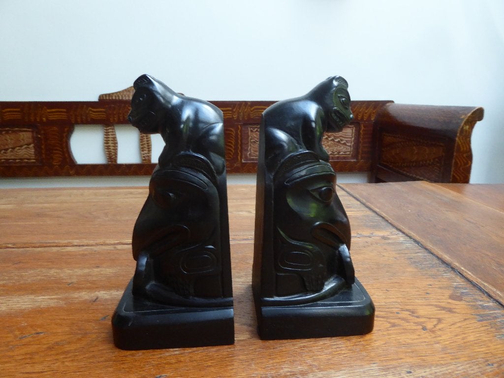 2 vintage boekensteunen Boma Native Art Canada, Ophalen of Verzenden