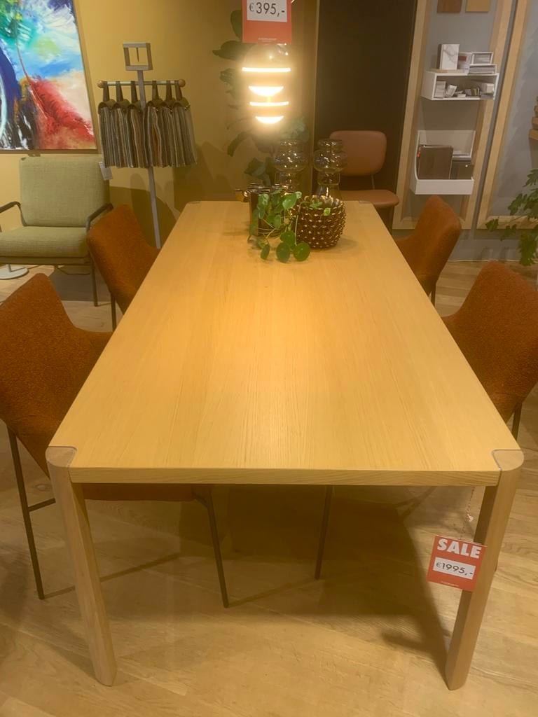 Stijlvolle Thonet eiken fineer tafel model 1140, Huis en Inrichting, Tafels | Eettafels, Gebruikt, Eikenhout, 200 cm of meer, Vijf personen of meer
