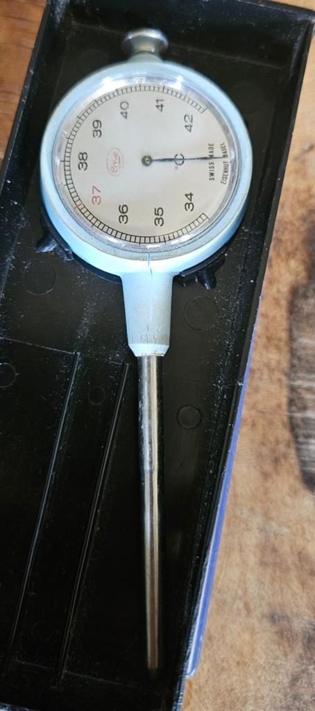 Vintage Zwitserse klinische wijzerthermometer, Antiek en Kunst, Curiosa en Brocante, Ophalen of Verzenden