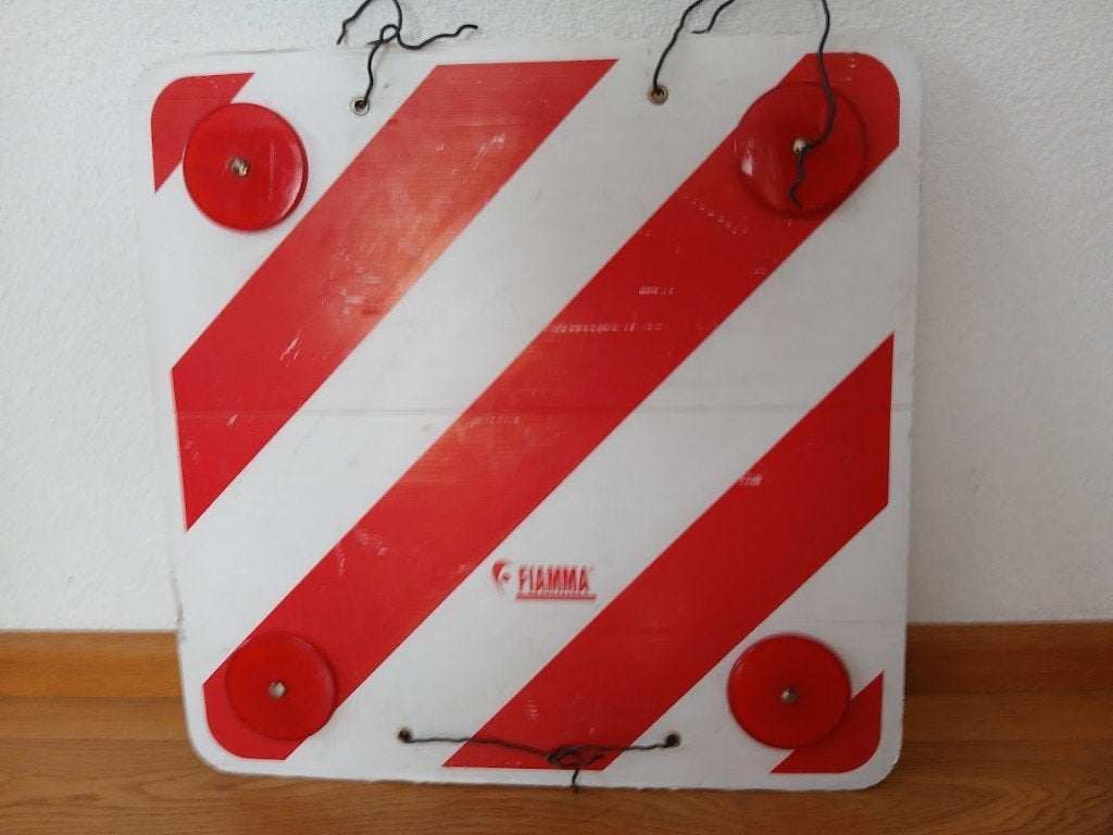 rood-wit markeringsbord achterop fietsenrek, Caravans en Kamperen, Camper-accessoires, Verzenden, Gebruikt