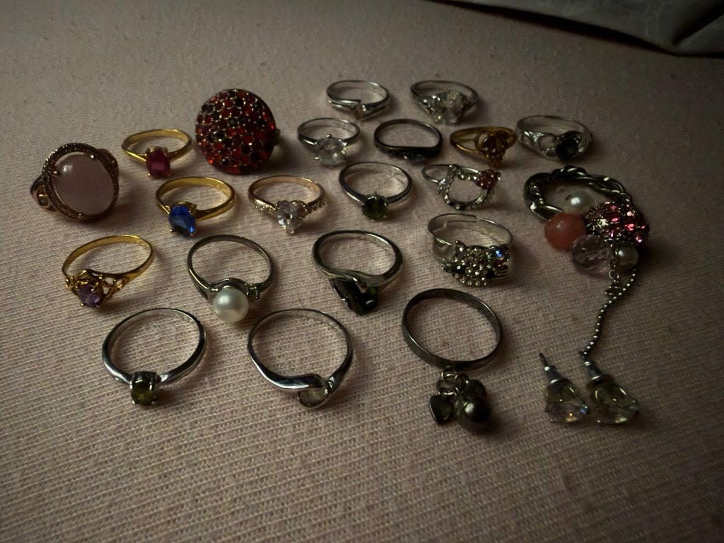 Ringen partij mooi bling bling 925 zilver en metaal staal, Nieuw, Ophalen of Verzenden, 17 tot 18, Dame