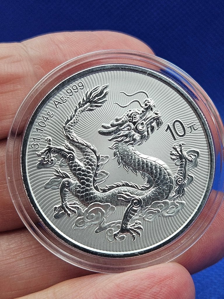 (9273EV ) CHINA NIEUW DRAGON 10 YUAN 2025 & 2026 ONE OUNCE, Ophalen of Verzenden, Oost-Azië, Losse munt, Zilver