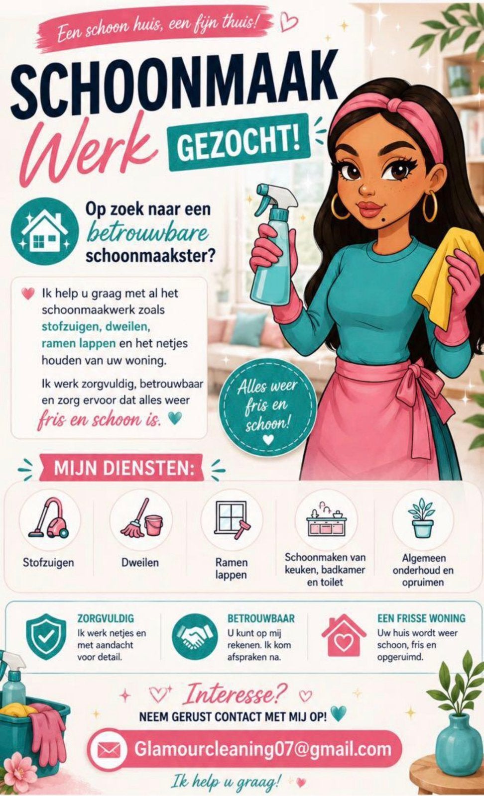 Huishoudelijke hulp aangeboden, Ophalen of Verzenden
