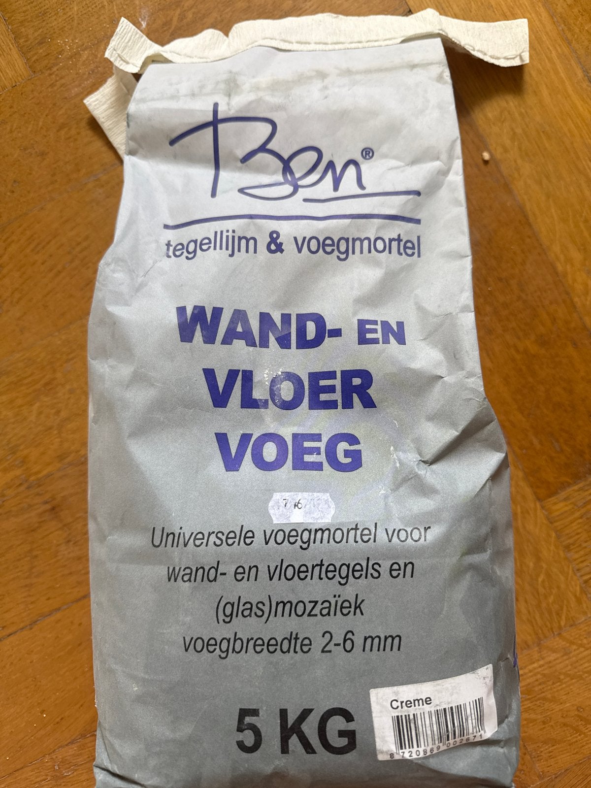 Ben Tegellijm & Voegmortel - Wand- en Vloervoeg 5 KG, Ophalen, Nieuw, Overige materialen, Overige typen
