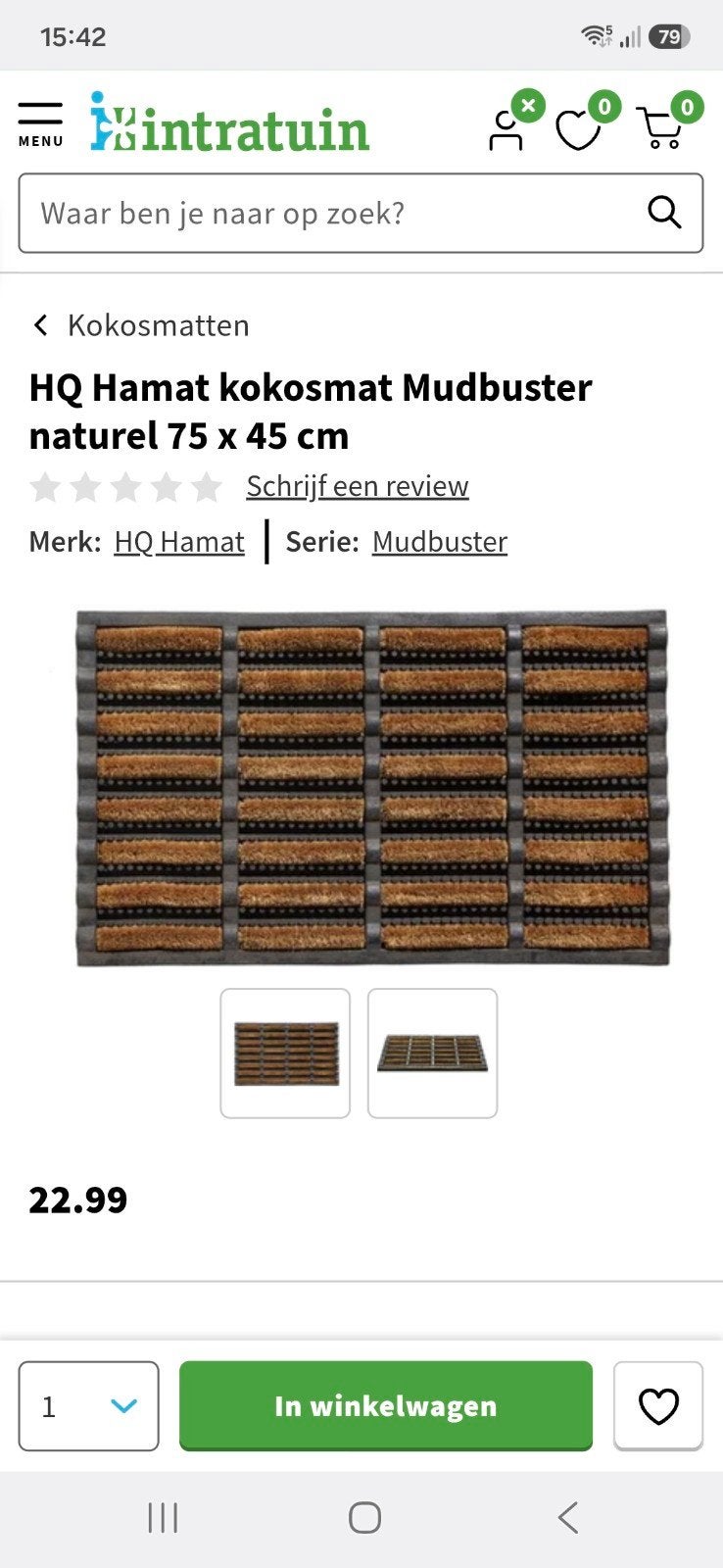 Grote degelijke deurmat voor buiten 75x45, Ophalen, Nieuw, Buiten