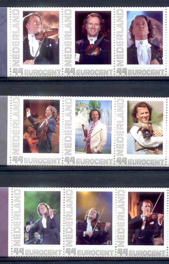 9 persoonlijke postzegels postfris andre rieu, Postzegels en Munten, Ophalen of Verzenden, Na 1940, Postfris