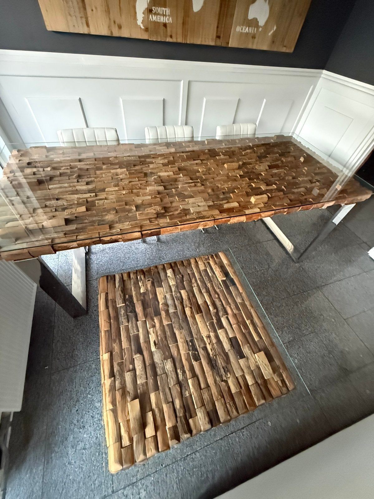 Rofra tafel + bijpassende salontafel hout & glas ( of los ), Ophalen of Verzenden