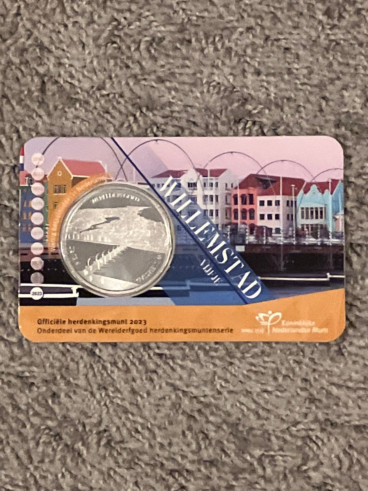 Coincard met Willemstad vijfje, Ophalen of Verzenden, Euro's, Losse munt