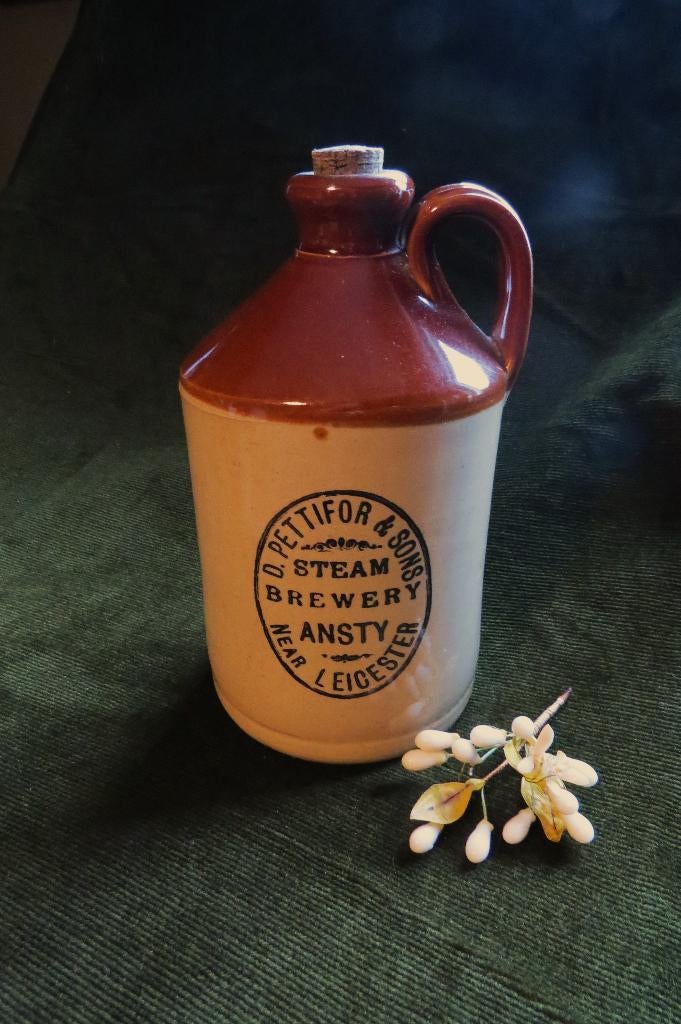 Antieke Engelse aardewerk bier kruik, steam brewery, Antiek en Kunst, Ophalen of Verzenden