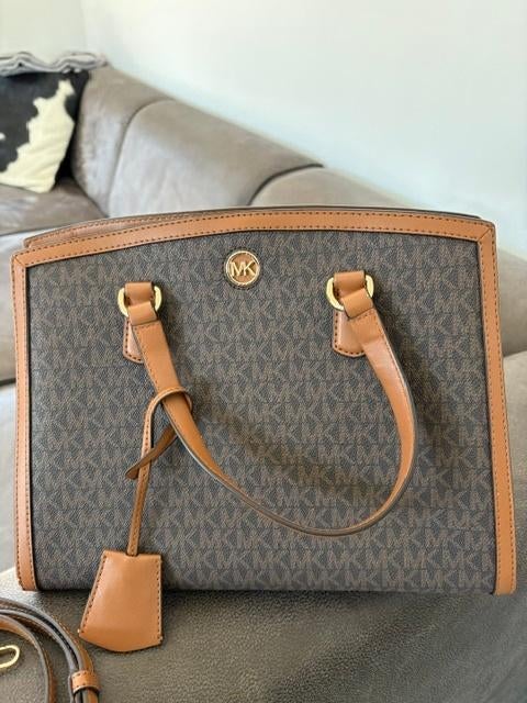 Michael Kors tas bruin logo groot!, Verzenden, Zo goed als nieuw, Bruin, Overige typen