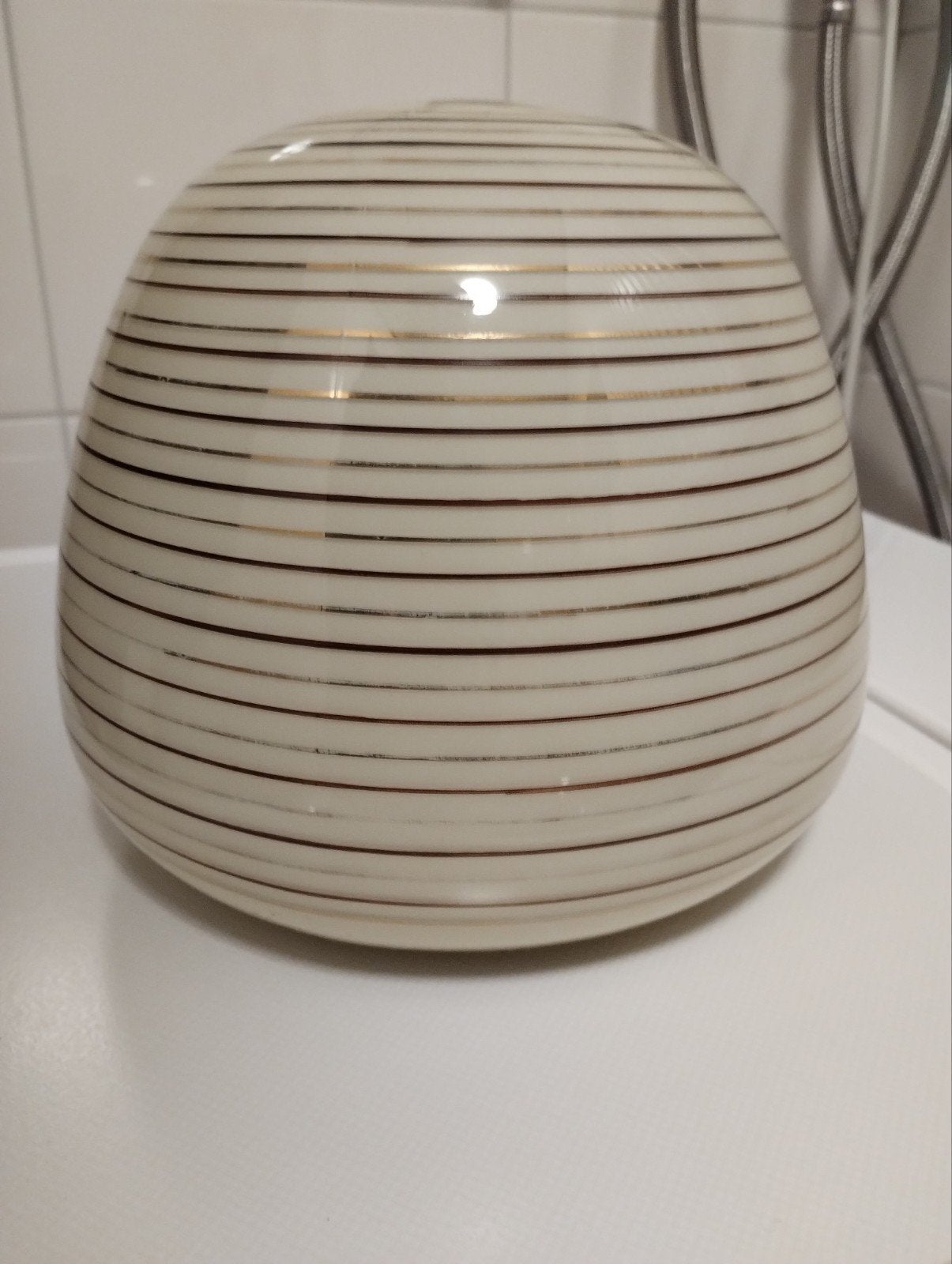 Vintage jaren vijftig Philips plafond wandlamp Brüne glas, Ophalen of Verzenden