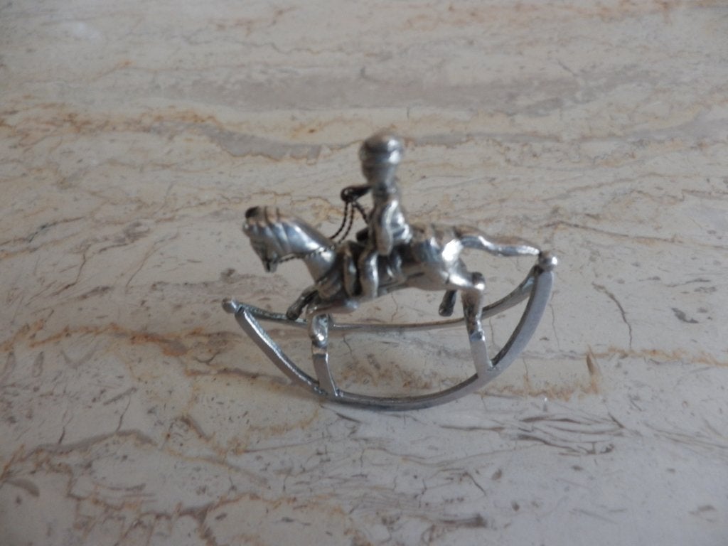Antiek zilveren miniatuur hobbelpaard, Ophalen of Verzenden