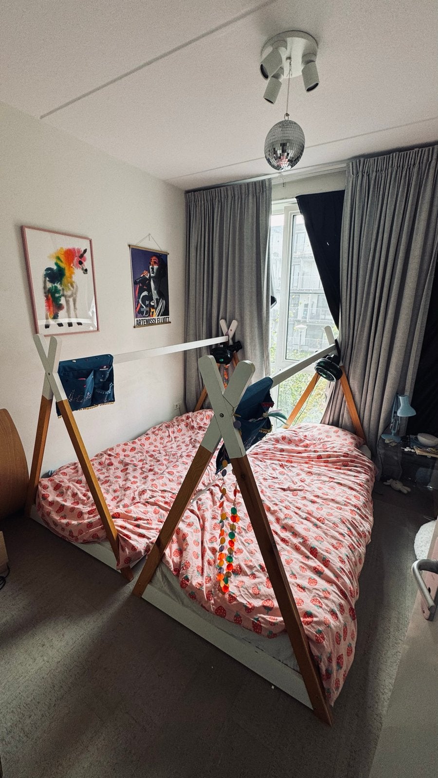 2 X Vipack Tipi Bed 90x200cm Wit - Kinderbed, Ophalen, 90 cm, Eenpersoons, Wit