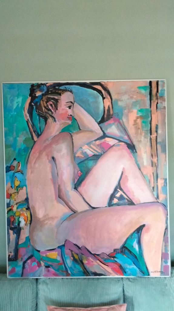 Groot schilderij Maya wildevuur, Ophalen of Verzenden