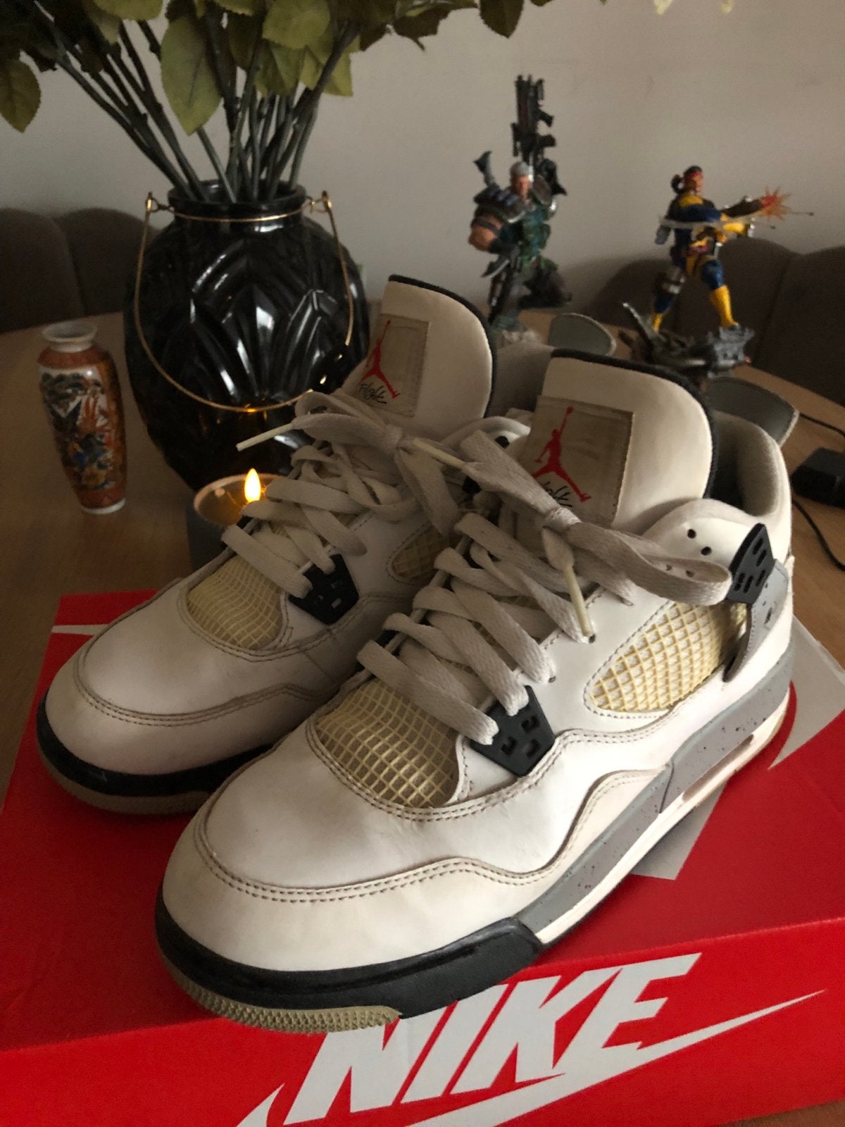 Nike Air Jordan 4 Retro sneakers maat 40, Ophalen of Verzenden, Gedragen, Wit, Sneakers of Gympen