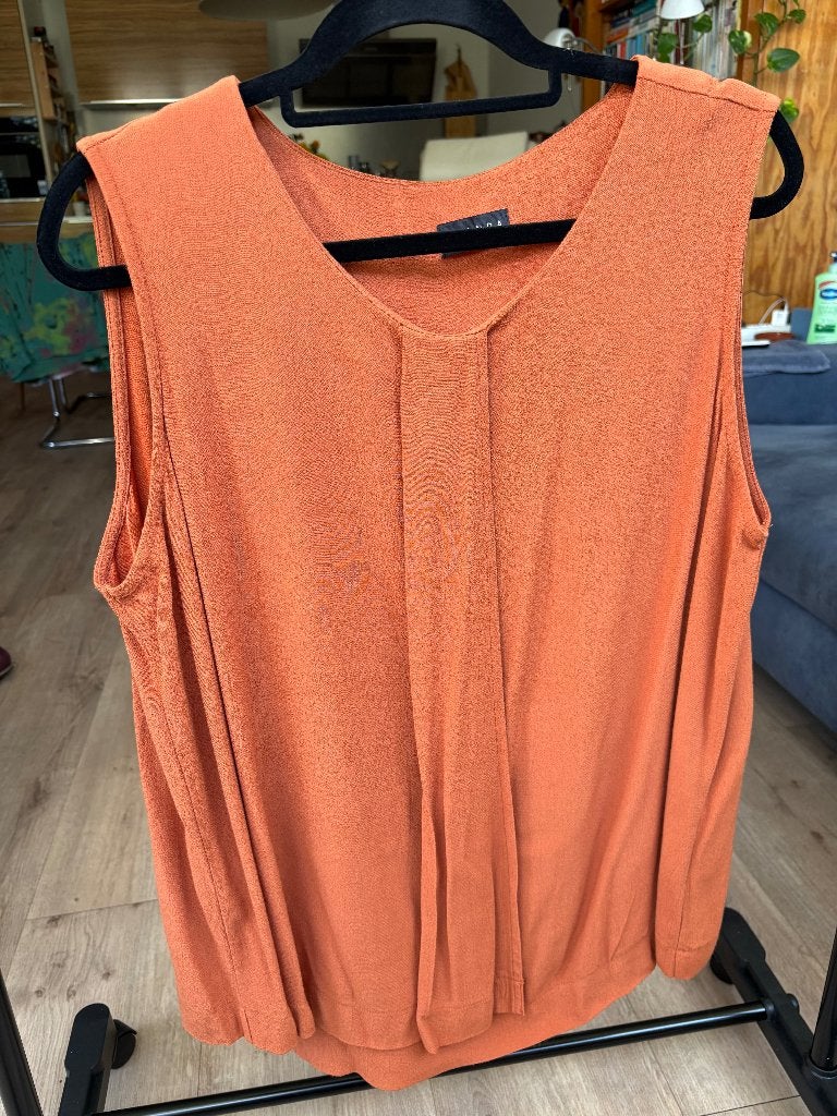 Dames shirt - hemd, Maat 46/48 (XL) of groter, Oranje, Ophalen of Verzenden, Zo goed als nieuw