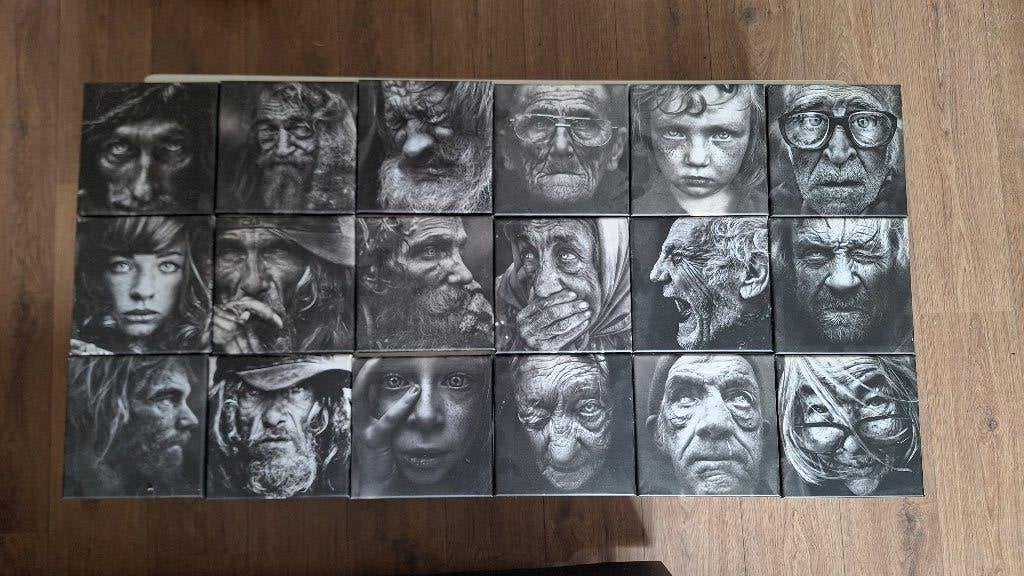 18 Portraits of the Homeless by Lee Jeffries, Doek, Portret of Personen, Realistisch, Ophalen of Verzenden