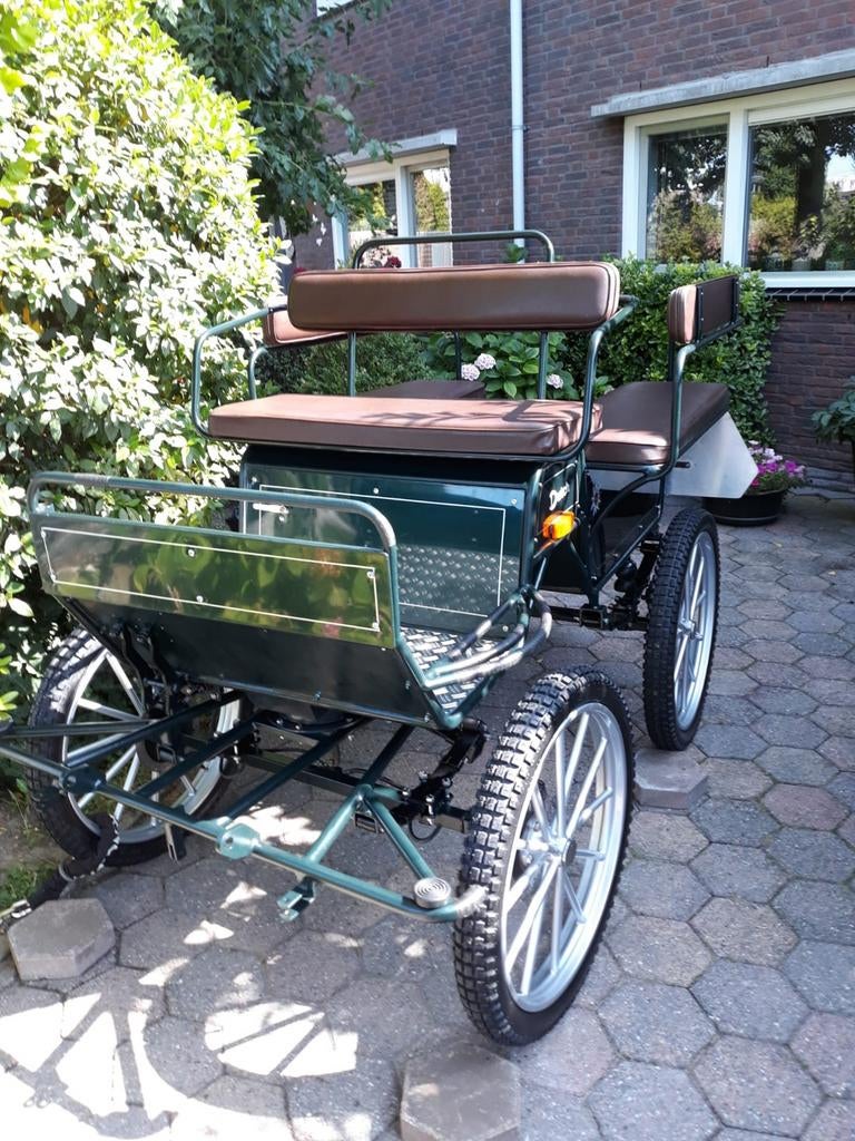 Mooi recreatie/men wagentje donker groen, Dieren en Toebehoren, Gebruikt, Overige typen, Paard of Pony