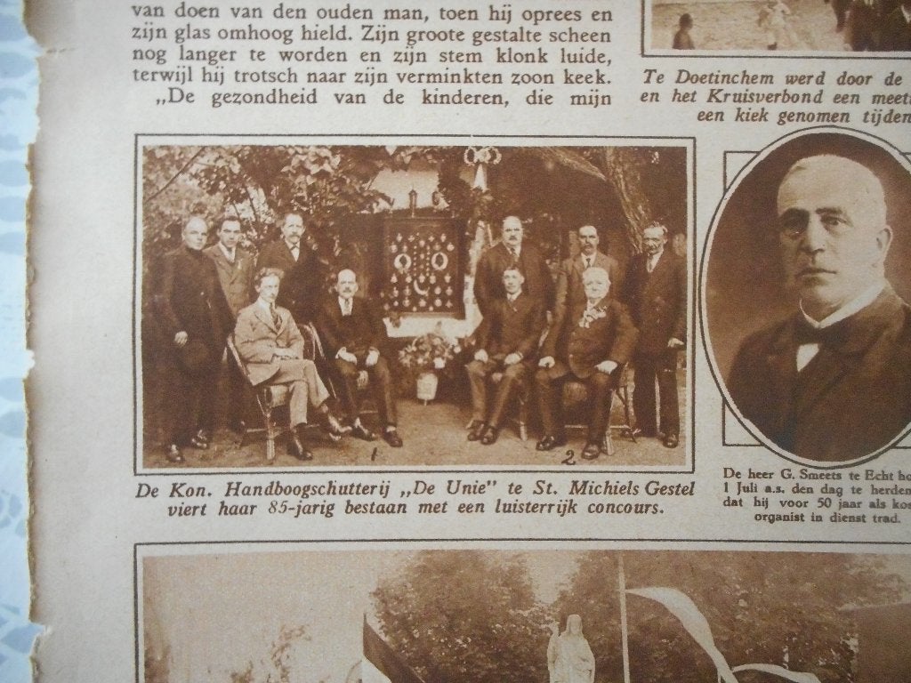 St. Michiels-Gestel. Handboogschutterij De Unie. 1926., Verzamelen, Ophalen of Verzenden, 1920 tot 1940, Nederland, Knipsel(s)