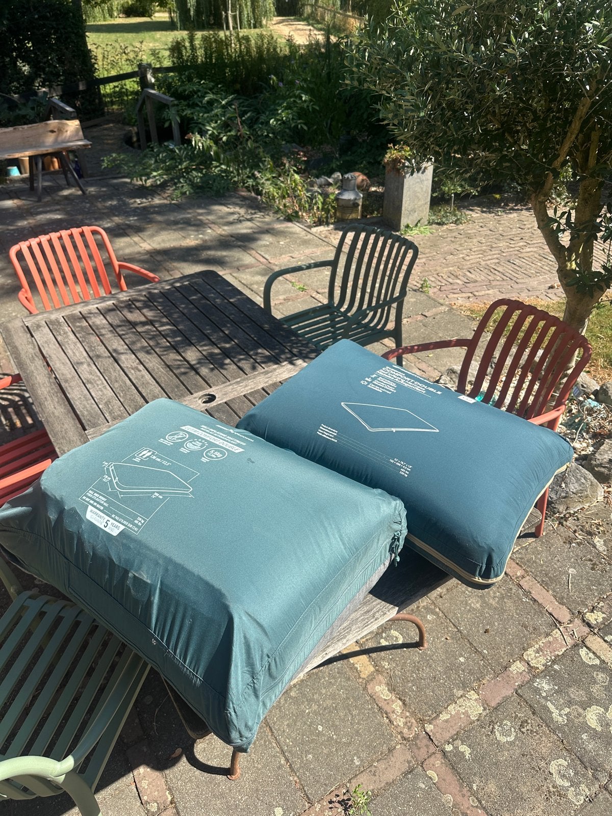 Decathlon Quechua Zelfopblazend Matras Comfort Double + Mat, Caravans en Kamperen, Ophalen, Zo goed als nieuw, 2-persoons