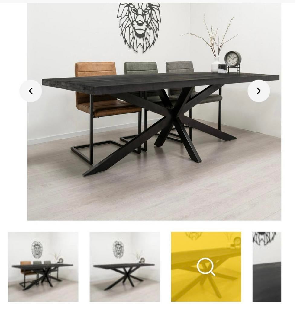 Mangohouten eettafel, Huis en Inrichting, Tafels | Eettafels, Ophalen, 200 cm of meer, 50 tot 100 cm, Zo goed als nieuw