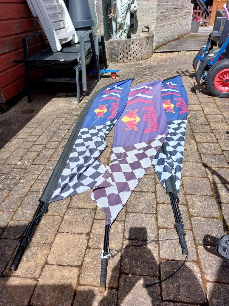 Red Bull Beachvlaggen 3 stuks Promotie Formule 1, Ophalen of Verzenden, Zo goed als nieuw, Reclamebord